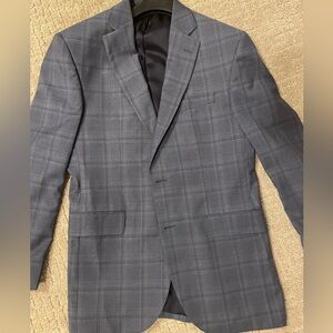 NWOT Jack Victors Men’s 40R Light Blue Plaid Suit